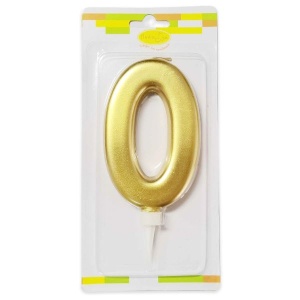 Свеча Цифра Большая Gold 0