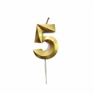 Свеча Цифра 5 Gold