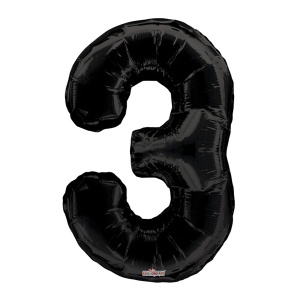 УЦЕНКА Фигура Цифра 3 черная 34"/86 см