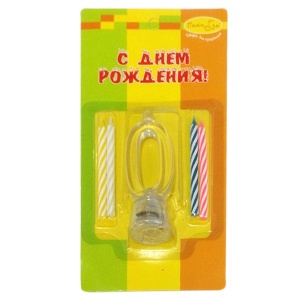 Свечи с мигающим держателем Цифра 0