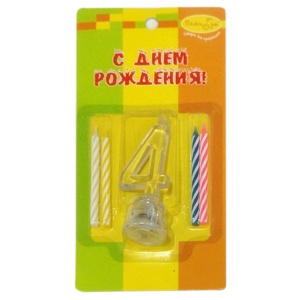 Свечи с мигающим держателем Цифра 4