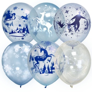 Кристалл Bubble ассорти рис Зимняя сказка 12"/30см 25шт