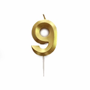 Свеча Цифра 9 Gold