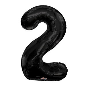 УЦЕНКА Фигура Цифра 2 черная 34"/86 см