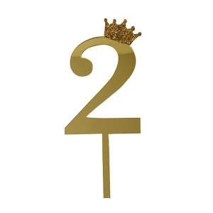 Топпер цифра 2 Корона GOLD
