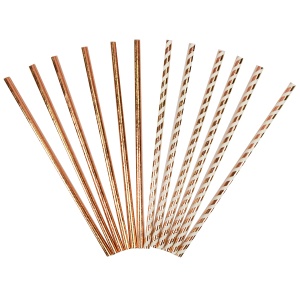 Трубочки бумажные Rose Gold 12шт