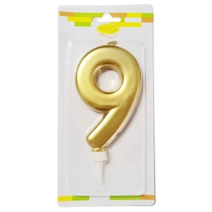 Свеча Цифра Большая Gold 9