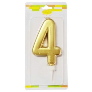 Свеча Цифра Большая Gold 4
