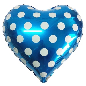 Сердце BLUE "Горошек белый"