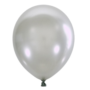 воздушные шары, M 9"/23см Металлик SILVER 026 100шт