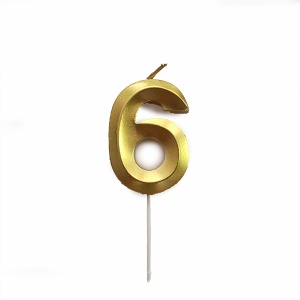 Свеча Цифра 6 Gold