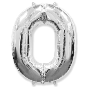 Фигура Цифра 0 серебро 40"/102см