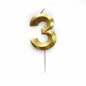 Свеча Цифра 3 Gold