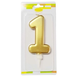 Свеча Цифра Большая Gold 1
