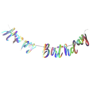 Гирлянда буквы "Happy birthday" голография 