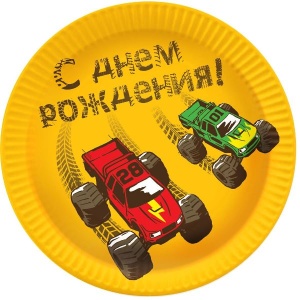 Тарелки бумажные Тачки Монстры Трак 6шт