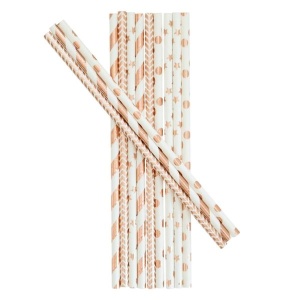 Трубочки Rose Gold ассорти 12шт