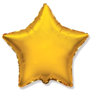 воздушные шары, шары из фольги, FM Звезда GOLD 18"/45см
